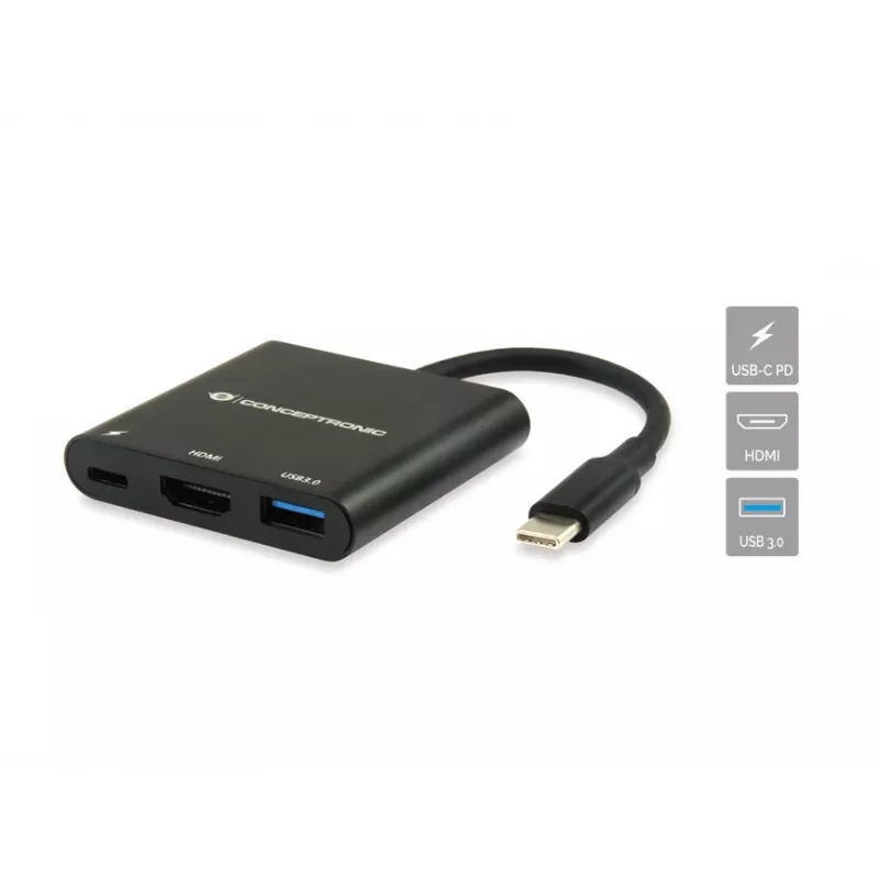 Conceptronic DONN01B klēpjdatora dokstacija/portu replikators USB 3.2 Gen 1 (3.1 Gen 1) Type-C melna