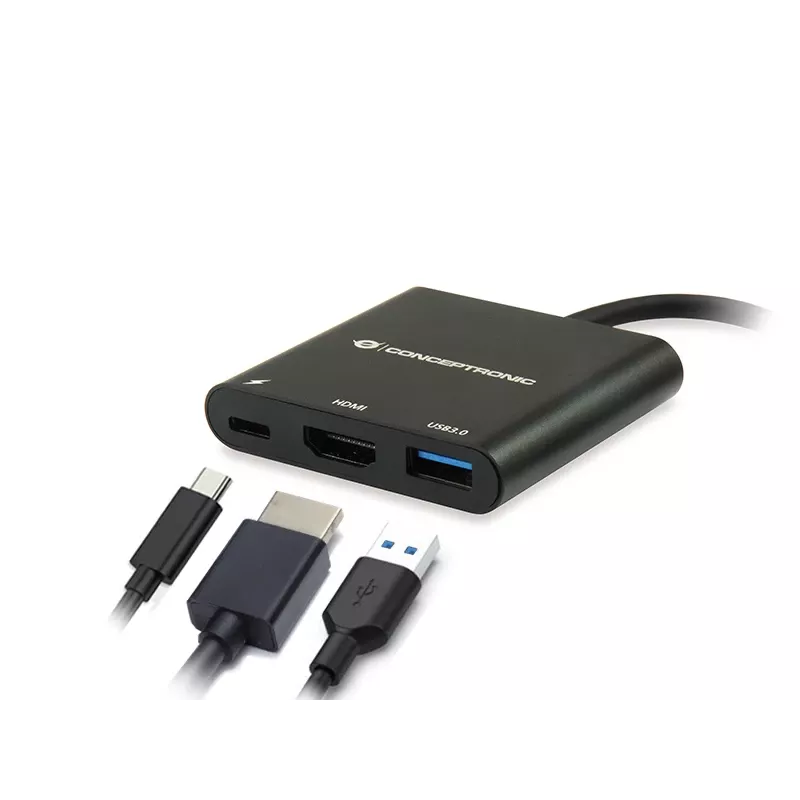 Conceptronic DONN01B klēpjdatora dokstacija/portu replikators USB 3.2 Gen 1 (3.1 Gen 1) Type-C melna