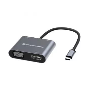 Conceptronic DONN16G Vadu USB 3.2 Gen 1 Type-C Pelēks 100 W 4K Ultra HD