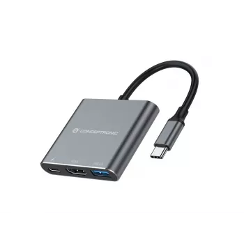 Conceptronic DONN18G 3-in-1 USB 3.2 Gen 1 dokstacija, HDMI, USB 3.0, 100W USB PD