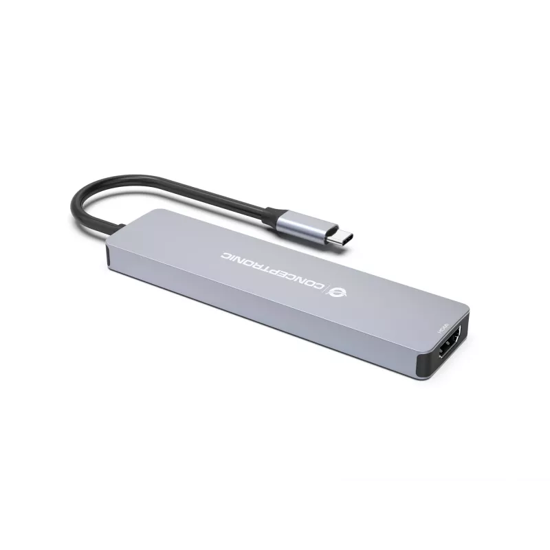Conceptronic DONN19G 7-in-1 USB 3.2 Gen 1 Dokstacija, HDMI, USB-A 3.0 x 3, SD, TF/MicroSD, 100W USB PD