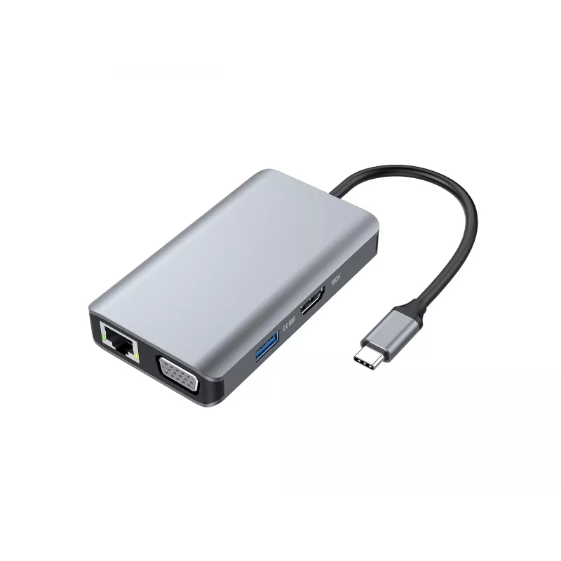 Conceptronic DONN21G klēpjdatora dokstacija / portu replikators, vadu, USB 3.2 Gen 1 (3.1 Gen 1) Type-C, pelēks