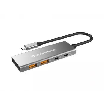 Conceptronic HUBBIES15G interfeisa centrmezgls USB 3.2 Gen 2 (3.1 Gen 2) Type-C 10000 Mbit/s Pelēks