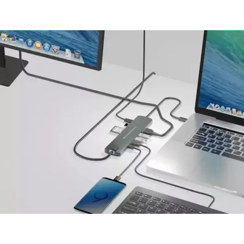 Conceptronic DONN 9-in-1 daudzfunkciju USB centrmezgla adapteris