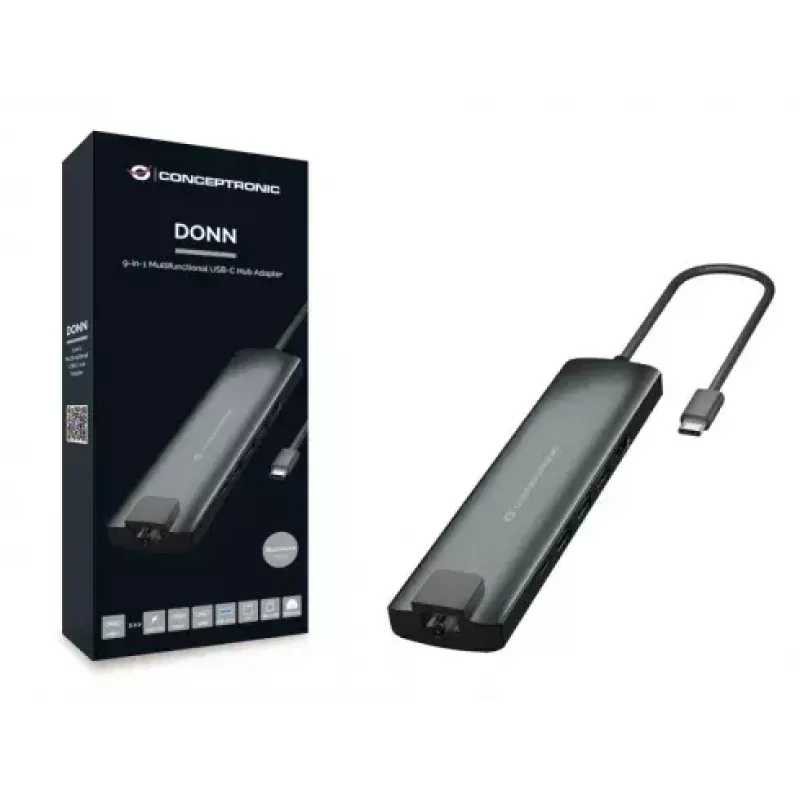Conceptronic DONN 9-in-1 daudzfunkciju USB centrmezgla adapteris