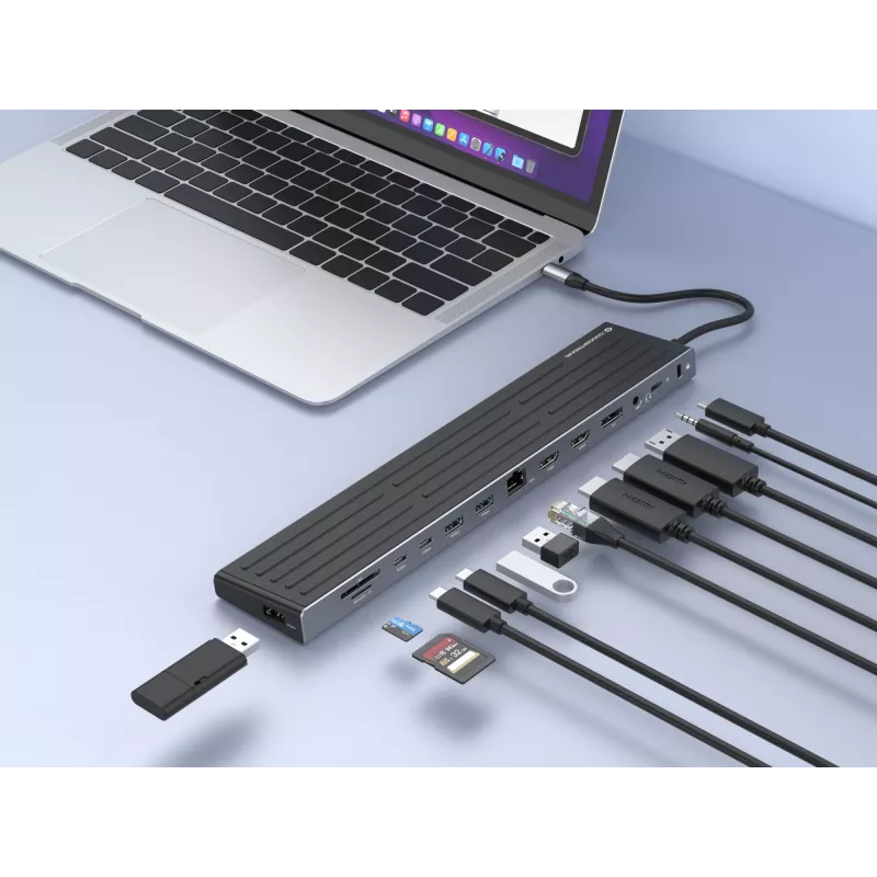 Dokstacija Conceptronic DONN32B 14-vienā USB 3.2 Gen 1 HDMI DP