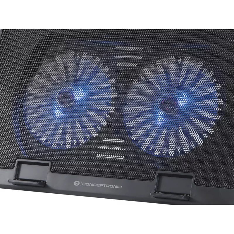 Conceptronic THANA klēpjdatora dzesēšanas paliktnis, piemērots līdz 17 collām, 2 ventilatori