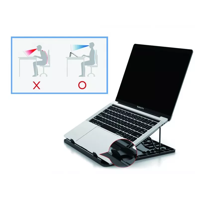 Conceptronic ERGO klēpjdatora dzesēšanas statīvs, klēpjdatora statīvs, melns, 39,6 cm (15,6 collas)