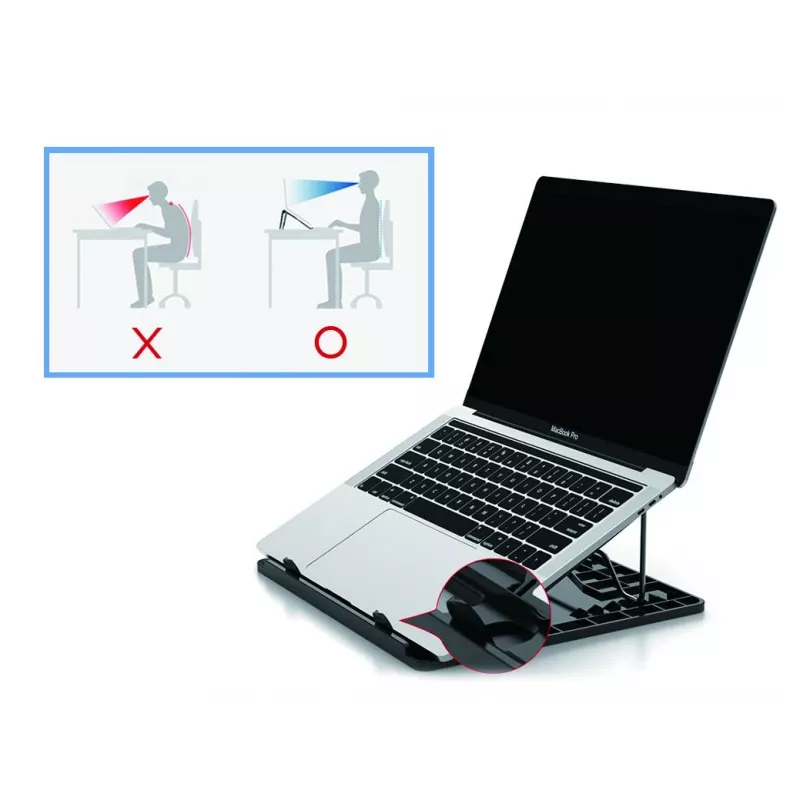 Conceptronic THANA ERGO S, portatīvā datora dzesēšanas statīvs, portatīvā datora statīvs, pelēks, 39,6 cm (15,6 collas)