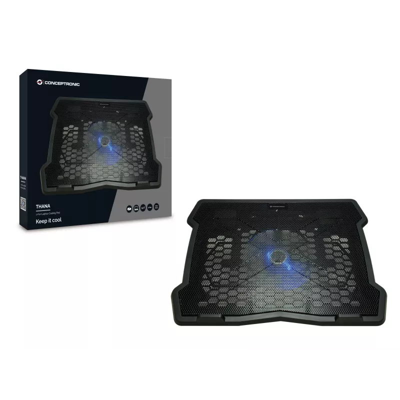 Conceptronic THANA05B klēpjdatora dzesēšanas paliktnis 39,6 cm (15,6 collas) melns