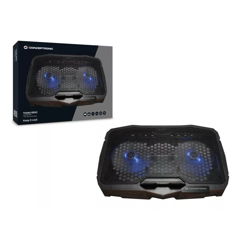 Conceptronic THANA07B klēpjdatora dzesēšanas paliktnis 43,2 cm (17 collas) melns