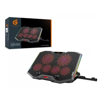 Conceptronic THYIA ERGO spēļu klēpjdatora dzesēšanas paliktnis ar 6 ventilatoriem, 43.2 cm (17 collas), 6 gab., pogas, pelēks, zils, zaļš, sarkans, Ķīna