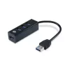 USB centrālmezgls Conceptronic HUBBIES 4-portu USB 3.0 centrālmezgls ar USB-C OTG adapteri