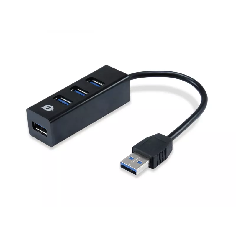 USB centrālmezgls Conceptronic HUBBIES 4-portu USB 3.0 centrālmezgls ar USB-C OTG adapteri