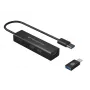 Conceptronic 4 portu USB 3.0 alumīnija centrmezgls ar USB-C uz USB-A adapteri