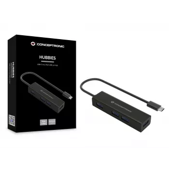 Conceptronic HUBBIES USB-C uz 4 portu USB 3.0 centrmezgls