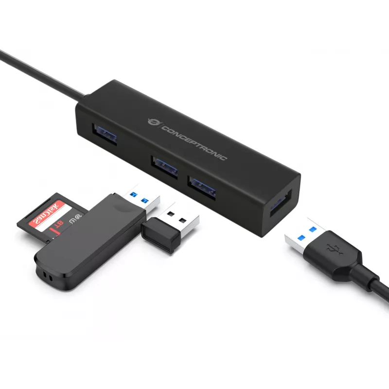 Conceptronic HUBBIES USB-C uz 4 portu USB 3.0 centrmezgls