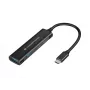 Conceptronic HUBBIES 4 portu USB 3.0 centrmezgls, 2 USB-C un 2 USB-A pieslēgvietas, alumīnija korpuss, USB-C savienotājs