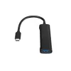 Conceptronic HUBBIES 4 portu USB 3.0 centrmezgls, 2 USB-C un 2 USB-A pieslēgvietas, alumīnija korpuss, USB-C savienotājs