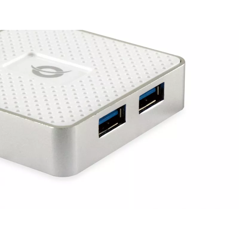 Conceptronic HUBBIES03W saskarnes centrmezgls USB 3.2 Gen 1 (3.1 Gen 1) Micro-B 5000 Mbit/s Balts