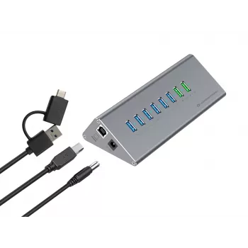 Conceptronic HUBBIES18G 10-in-1 60W USB 3.0 Hub Charger Combo, 2-in-1 USB-C USB-A kabelis, USB 3.2 Gen 1