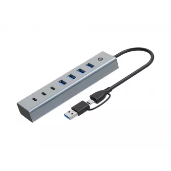Conceptronic HUBBIES20G 7 portu USB 3.0 centrmezgls, 5 Gb/s, USB-C x 3, USB-A x 4