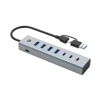 Conceptronic HUBBIES20G 7 portu USB 3.0 centrmezgls, 5 Gb/s, USB-C x 3, USB-A x 4