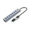 Conceptronic HUBBIES21GP 7 portu USB 3.0 centrmezgls ar strāvas adapteri, 5 Gbps, USB-A x 7
