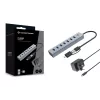 Conceptronic HUBBIES21GP 7 portu USB 3.0 centrmezgls ar strāvas adapteri, 5 Gbps, USB-A x 7