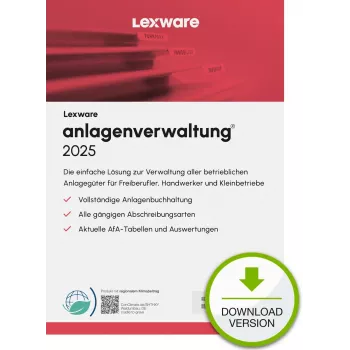 Lexware anlagenverwaltung 2025 Download Jahresversion (365-Tage) Grāmatvedība 1 gads(i)