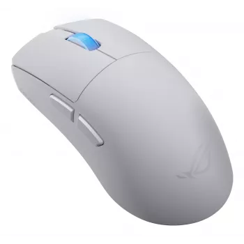 Spēļu pele ASUS ROG Harpe II Ace, labās rokas, optiskā 42 000 DPI, RF bezvadu + Bluetooth + USB Type-A, 5 pogas, balta