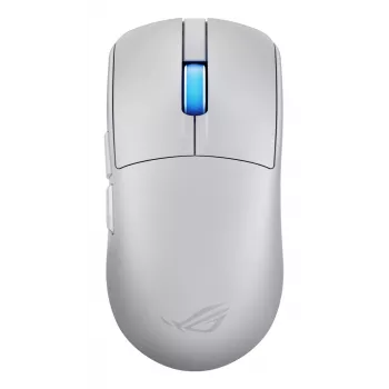 Spēļu pele ASUS ROG Harpe II Ace, labās rokas, optiskā 42 000 DPI, RF bezvadu + Bluetooth + USB Type-A, 5 pogas, balta