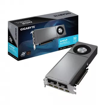 GIGABYTE Radeon AI PRO R9700 AI TOP 32G grafiskā karte - 32 GB GDDR6, 256 bitu, PCI-E 5.0, 2920 MHz kodola takts frekvence, 3 x DP, 1 x HDMI, GV-R9700AI TOP-32GD