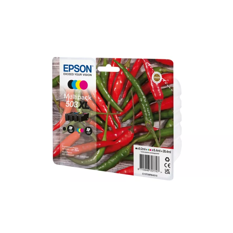 Epson 503XL tintes kasetne 4 gab. Oriģināla Augstas (XL) ietilpības Melna, Ciāna, Fuksīna, Dzeltena