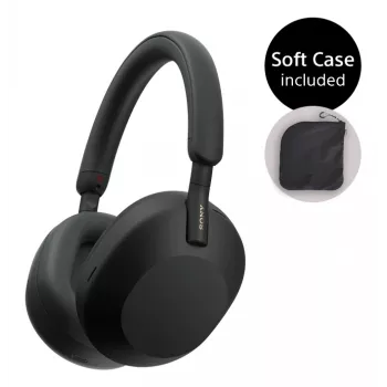 Sony WH-1000XM5SA austiņas, vadu un bezvadu, galvas saite, mūzika, USB Type-C, Bluetooth, melnas
