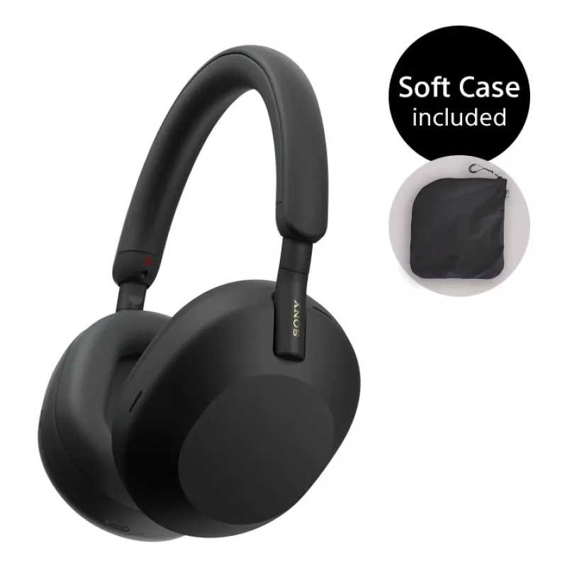 Sony WH-1000XM5SA austiņas, vadu un bezvadu, galvas saite, mūzika, USB Type-C, Bluetooth, melnas
