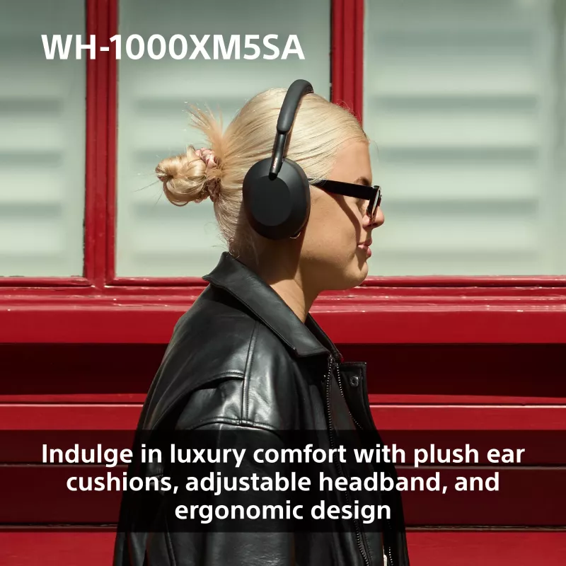 Sony WH-1000XM5SA austiņas, vadu un bezvadu, galvas saite, mūzika, USB Type-C, Bluetooth, melnas