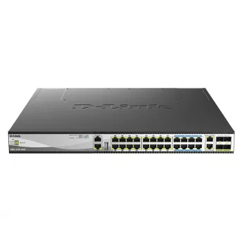 D-Link DMS-3130-30PS tīkla slēdzis, pārvaldīts L3, 2.5G Ethernet (100/1000/2500), Power over Ethernet (PoE), 1U, melns