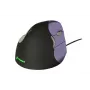 BakkerElkhuizen Evoluent 4 Small, labā roka, vertikāls dizains, lāzera, USB Type-A, 2600 DPI, melns, violets