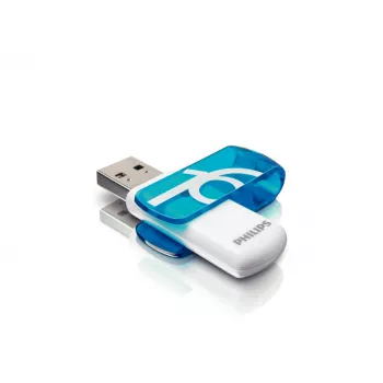 Philips USB zibatmiņa FM16FD05B/00, 16 GB, USB Type-A, 2.0, 14 MB/s, pagriežama, zila, balta