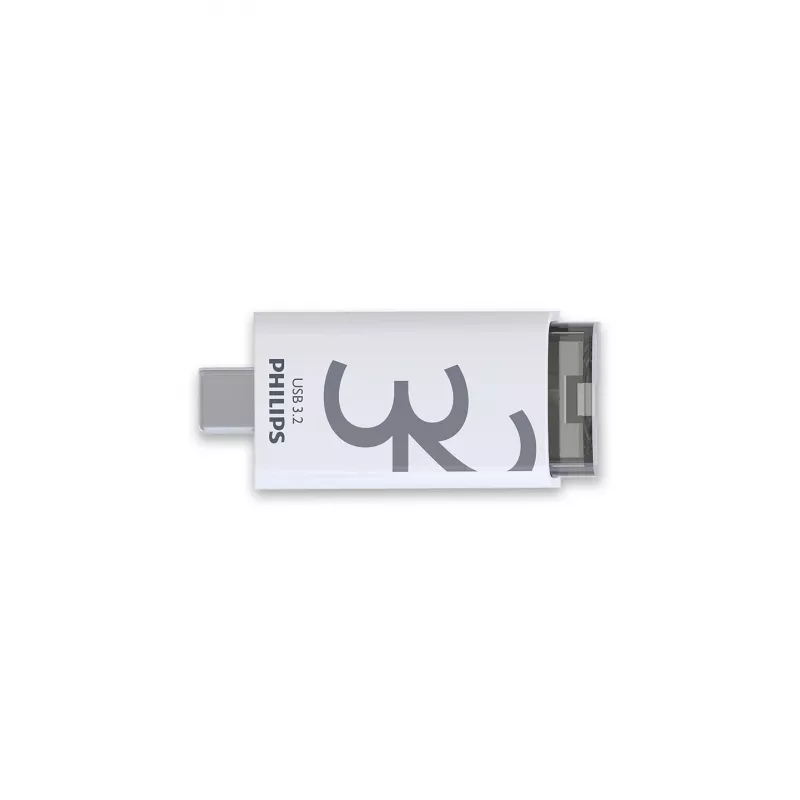 Philips Click USB zibatmiņa 32 GB USB Type-C 3.2 Gen 1 (3.1 Gen 1) Caurspīdīga, Balta