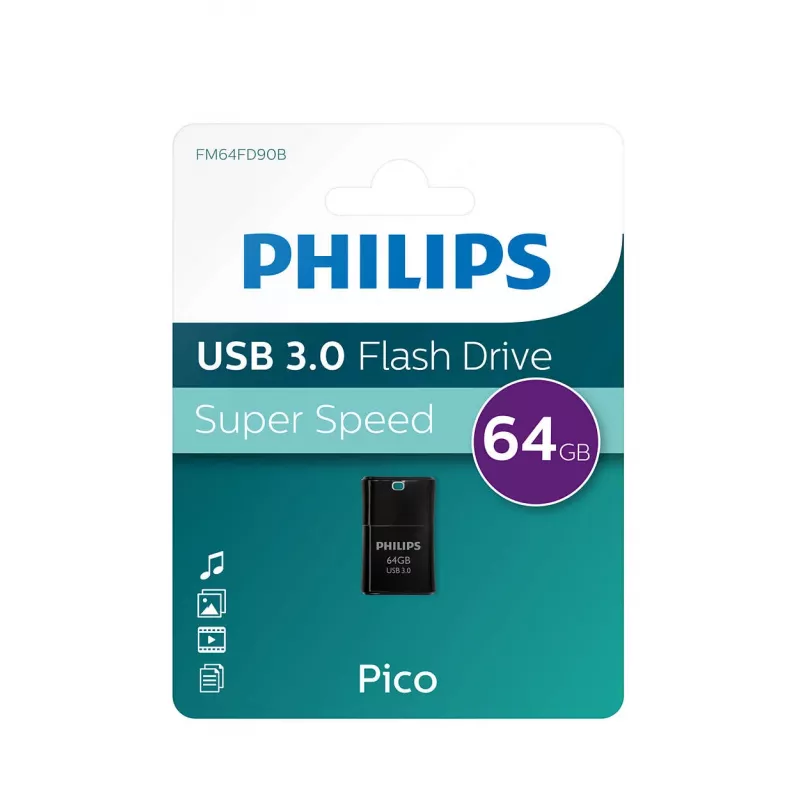 Philips Pico Edition 3.0 USB zibatmiņa 64 GB USB Type-A 3.2 Gen 1 (3.1 Gen 1) Melns