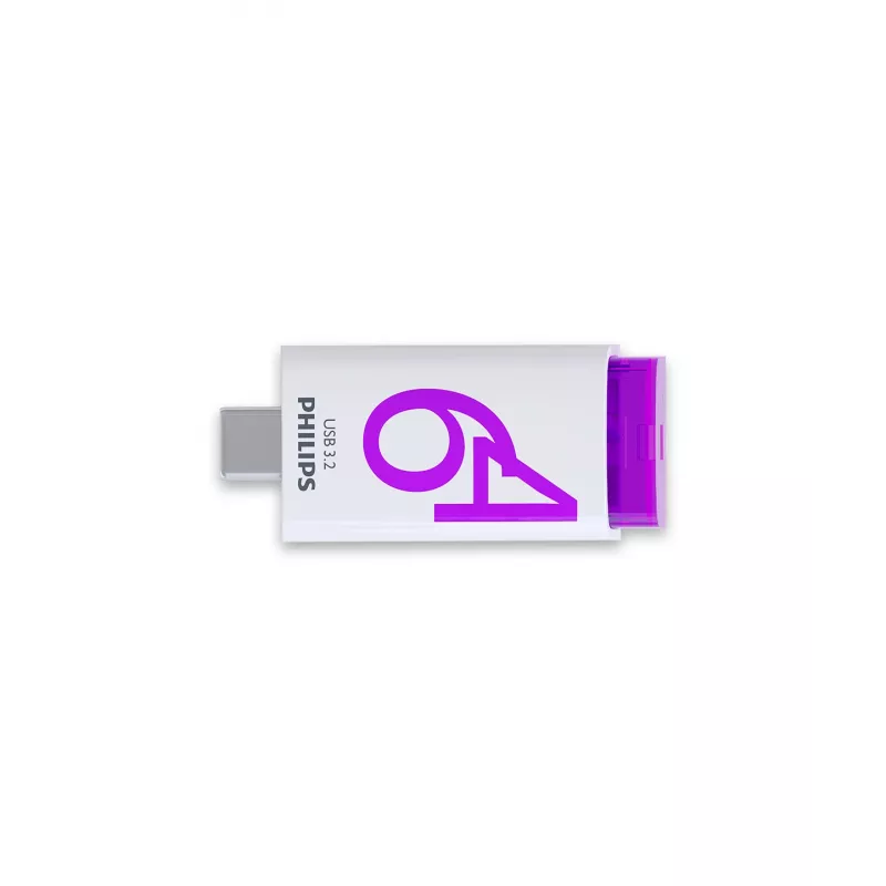 Philips Click USB zibatmiņa 64 GB USB Type-C 3.2 Gen 1 (3.1 Gen 1) violeta, balta