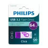 Philips Click USB zibatmiņa 64 GB USB Type-C 3.2 Gen 1 (3.1 Gen 1) violeta, balta