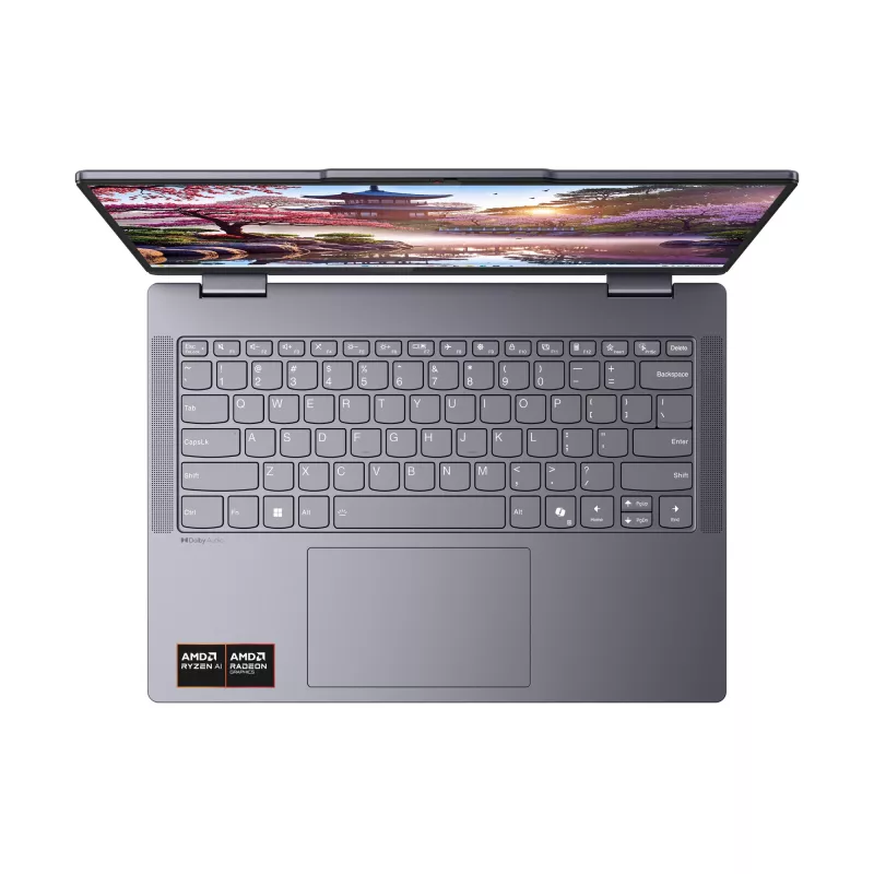 Lenovo IdeaPad 5 2-in-1 14AKP10 Copilot+ PC AMD Ryzen™ AI 7 350 Hybrid (2-in-1) 35,6 cm (14 collu) skārienekrāns WUXGA 16 GB LPDDR5x-SDRAM 512 GB SSD Wi-Fi 7 (802.11be) Windows 11 Home pelēks