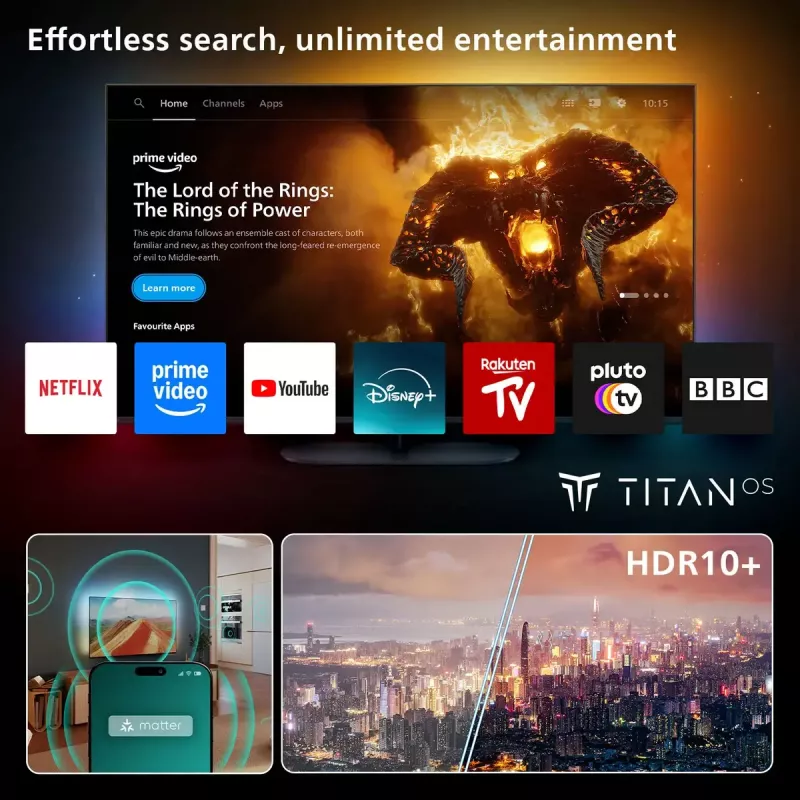 Televizors Philips 8500 sērija 65PUS8500/12 65 collu 4K Ultra HD QLED 3840 x 2160