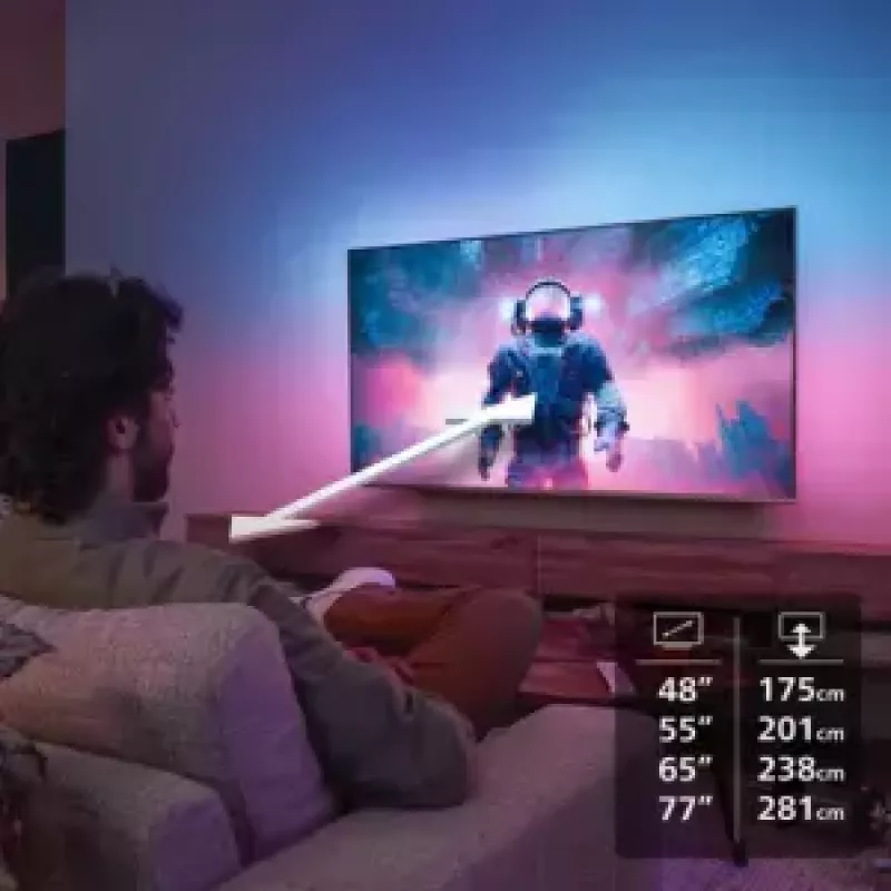 Philips Ambilight 48OLED760/12 televizors 121,9 cm (48 colli) 4K Ultra HD Smart TV Wi-Fi pelēks