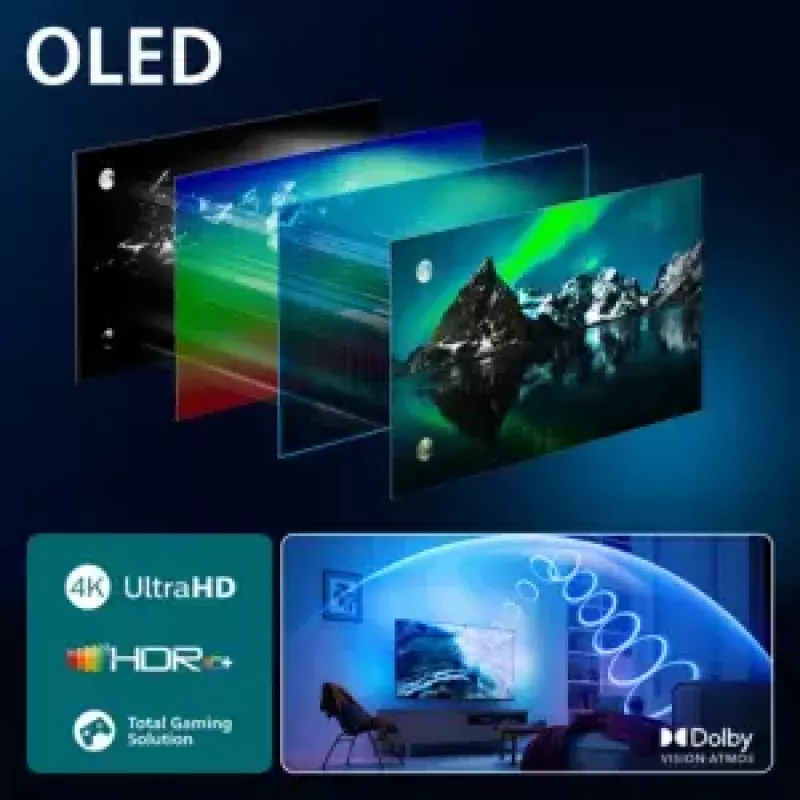 Philips Ambilight 48OLED760/12 televizors 121,9 cm (48 colli) 4K Ultra HD Smart TV Wi-Fi pelēks