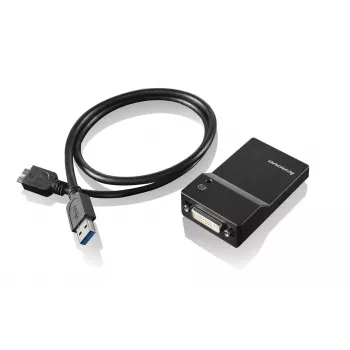 Lenovo USB 3.0 - DVI/VGA USB grafikas adapteris 2048 x 1152 pikseļi Melns