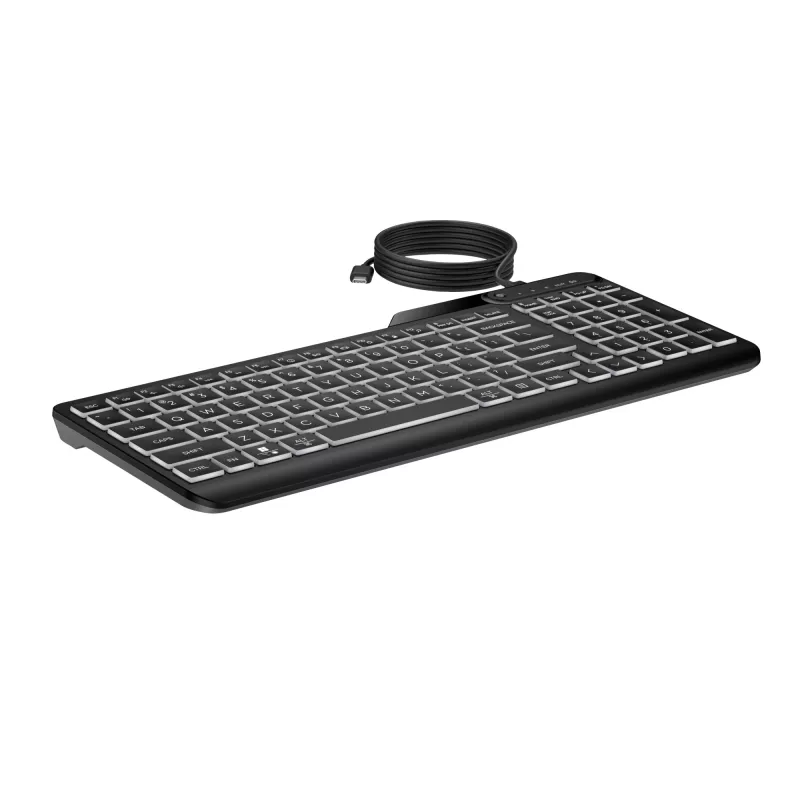 HP 400 Backlit vadu tastatūra pilna izmēra USB melna